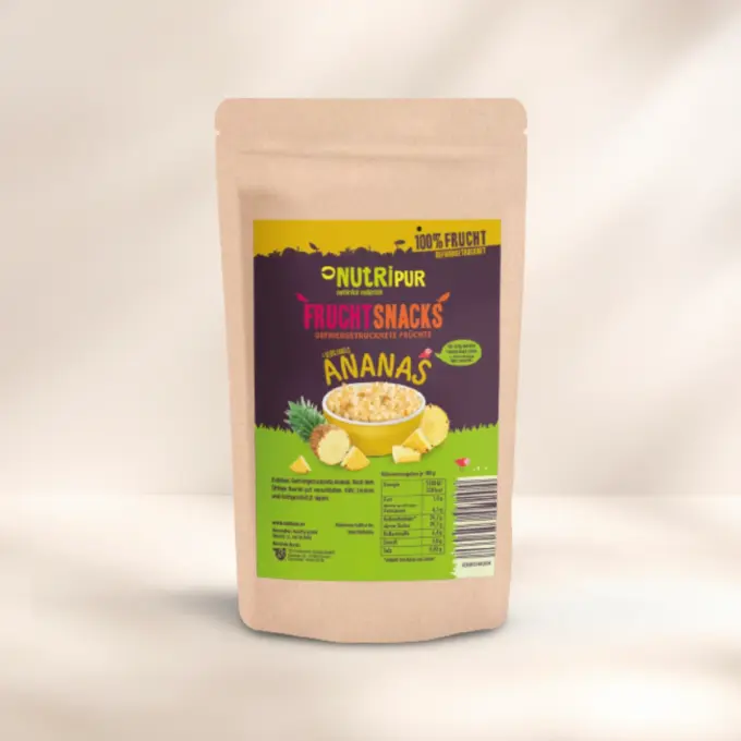 Hier ist ein Produktbild der gefriergetrockneten Ananas von NutriPur