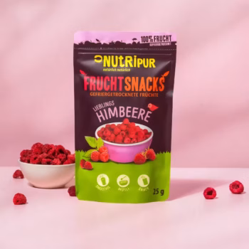Hier ist ein Produktbild der gefriergetrockneten Himbeeren von NutriPur