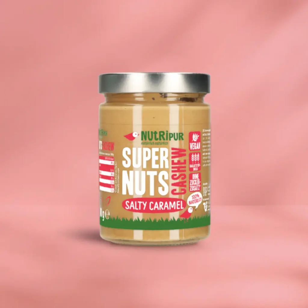 Nussmus Cashew Caramel im Glas von NutriPur