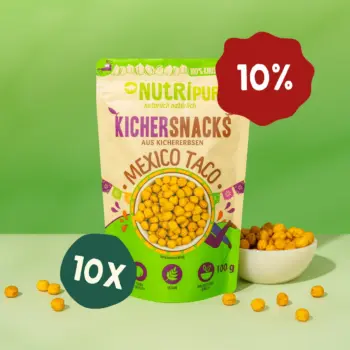 Hier ist ein Produktbild des Angebots 10 x 100 Gramm Kichererbsensnacks Mexico Taco mit 10% Rabatt