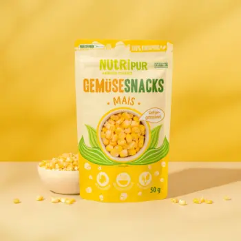Hier ist ein Produktbild von gefriergetrocknetem Mais von Nutripur