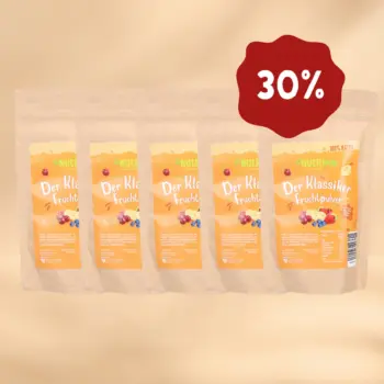 Hier ist ein Produktbild des Angebots 5 x 100 Gramm Fruchtpulver "Klassiker-Mix"- Jetzt 30 Prozent Rabatt