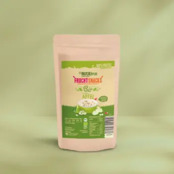 Hier ist ein Produktbild der gefriergetrockneten Bio-Apfelstücke von NutriPur