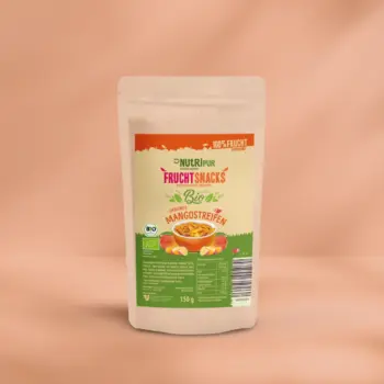 Hier ist ein Produktbild der gefriergetrockneten Bio-Mangostreifen von NutriPur
