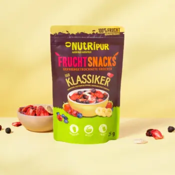 Hier ist ein Produktbild der gefriergetrockneten Fruchtmischung "Der Klassiker" von Nutripur